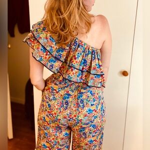 J.Crew One-shoulder Ruffle Jumpsuit - Liberty Margaret Annie print